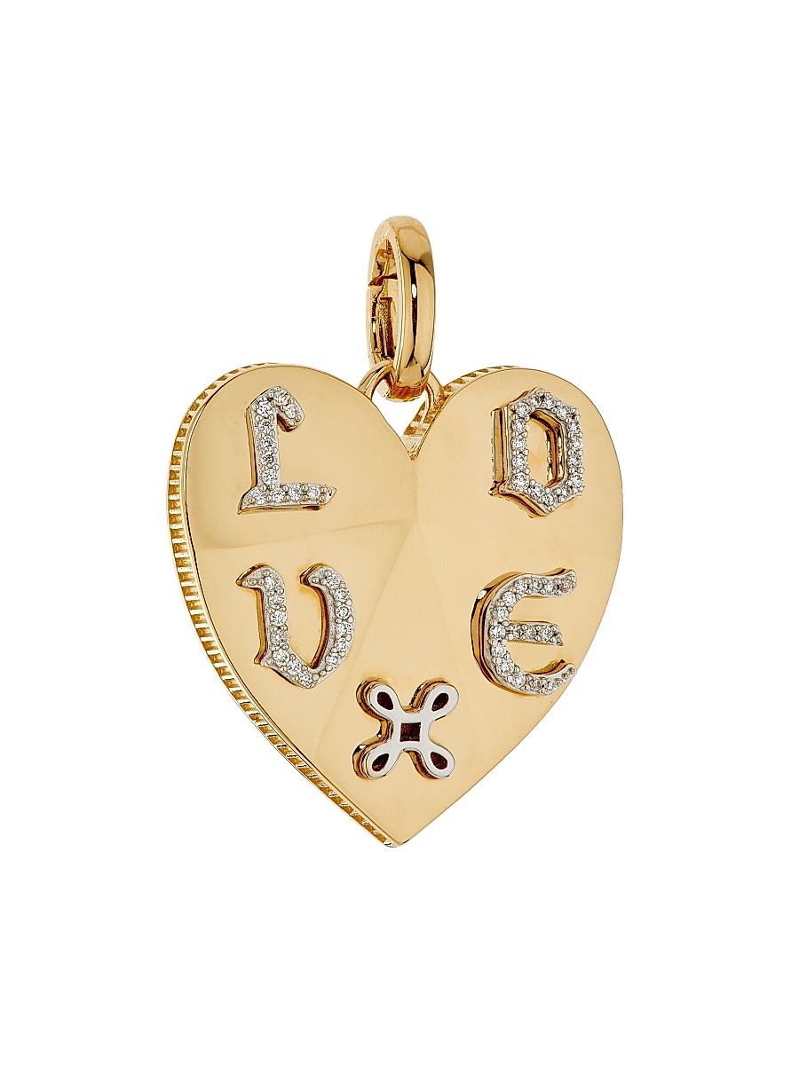Women's Facets Of Love 18K Yellow Gold & 0.11 TCW Diamond Heart Pendant - Yellowgold