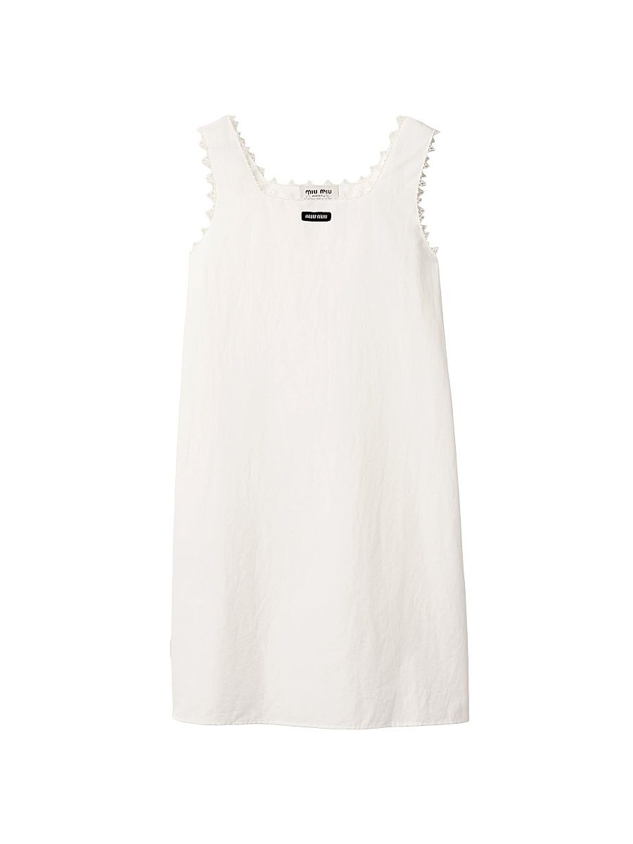 Women's Slubbed Poplin Dress - White - Size 8