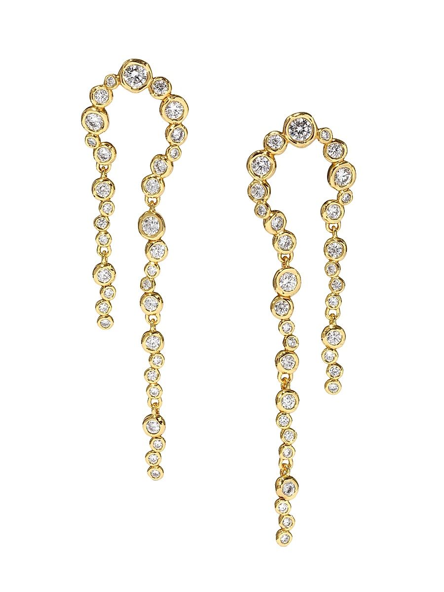 Women's Asterales 14K-Gold-Plated & Cubic Zirconia Arched Drop Earrings - Gold