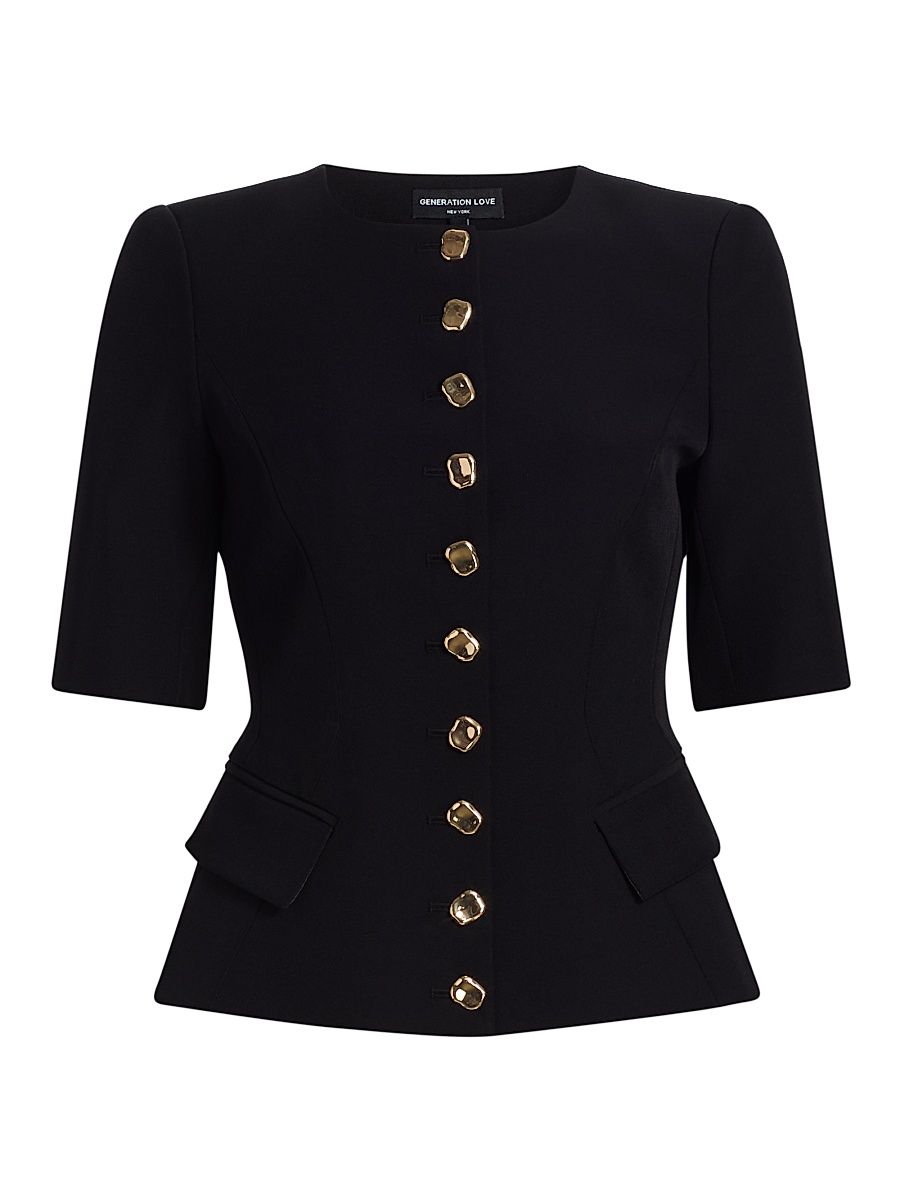 Women's Adriana Crêpe Jacket - Black - Size XL