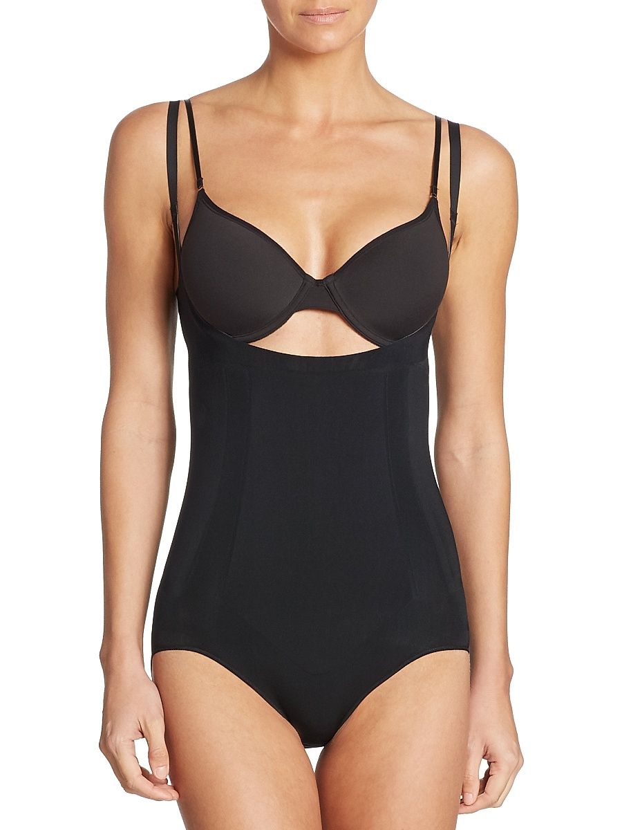 Women's Oncore Open-Bust Bodysuit - Black - Size Medium