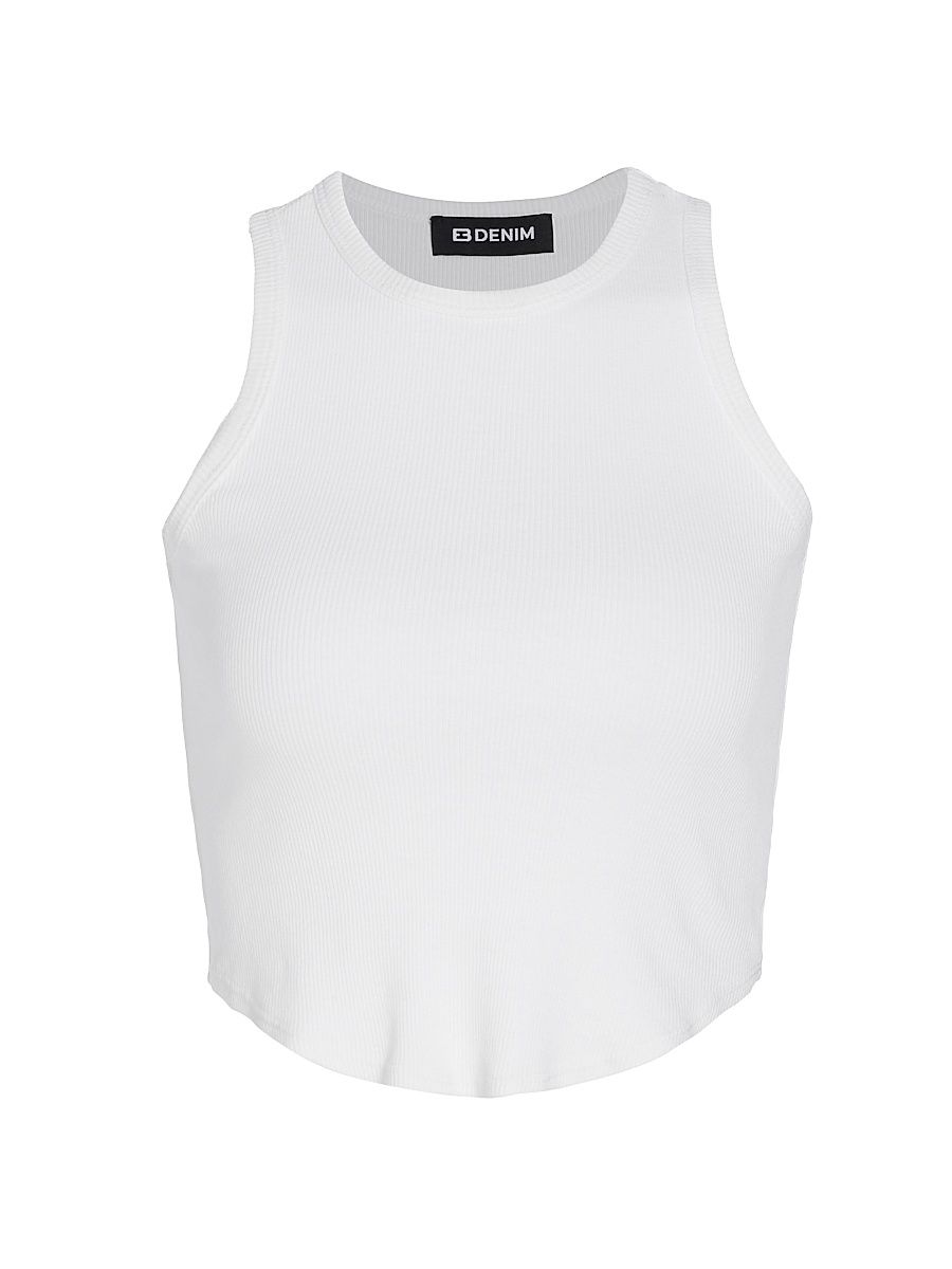 Women's Curve Rib-Knit Tank Top - White - Size XS
