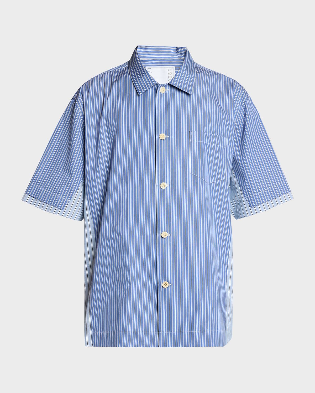 Men & apos;s Colorblock Striped Poplin Short-Sleeve Sport Shirt