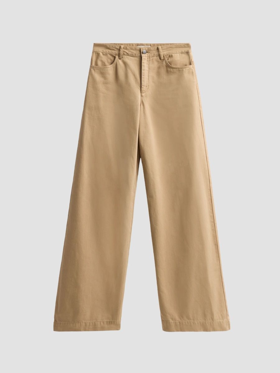 Vince Women's Twill Cotton Mid-Rise Wide-Leg Pants - Cinderwood - Size 8