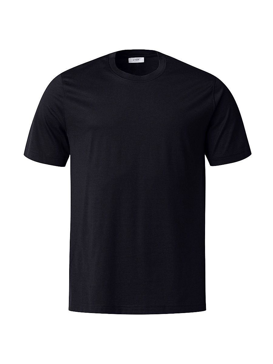 Men's Cotton-Silk Crewneck T-Shirt - Blue - Size XXL