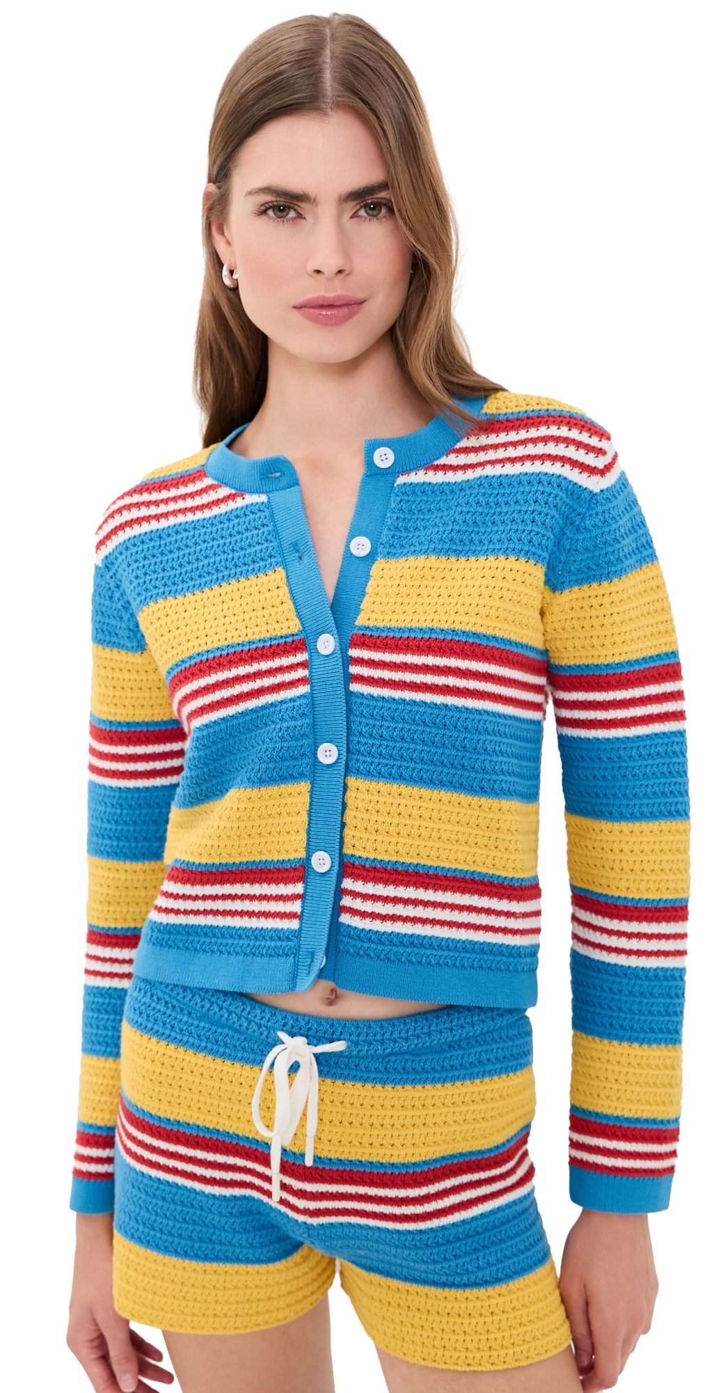 POSSE Tammy Cardigan Blue Multistripe XS