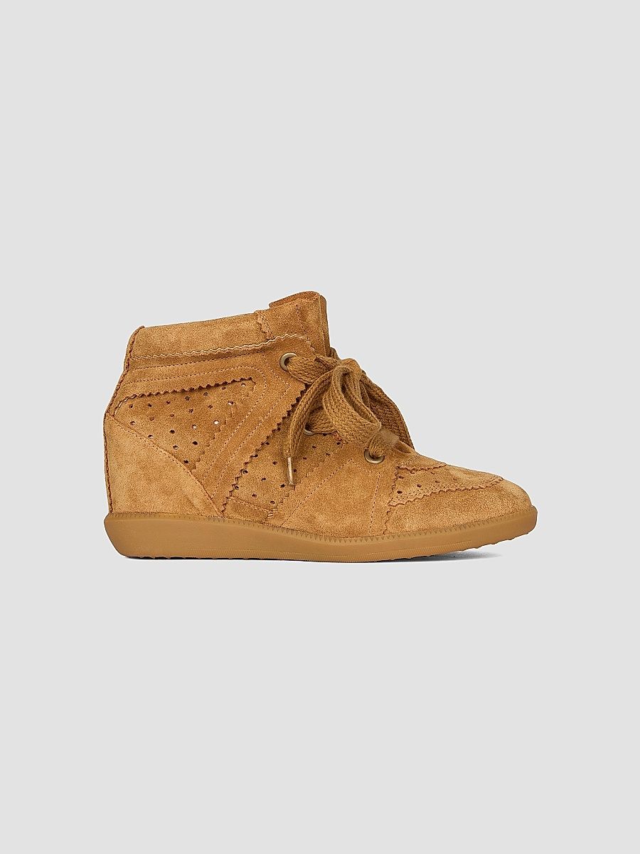 Isabel Marant Women's Bobby Suede High-Top Sneakers - Cognac - Size 11