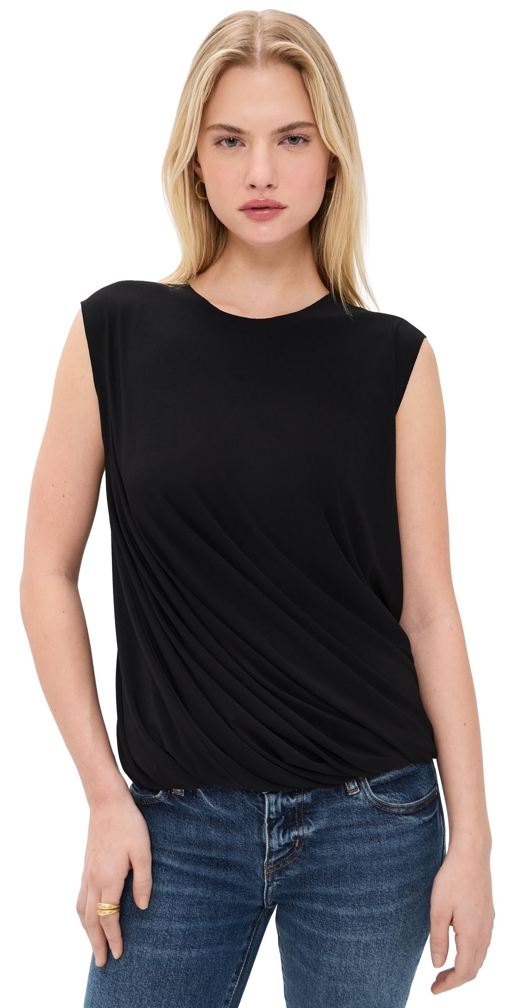 Norma Kamali Sleeveless Twist Top Black S