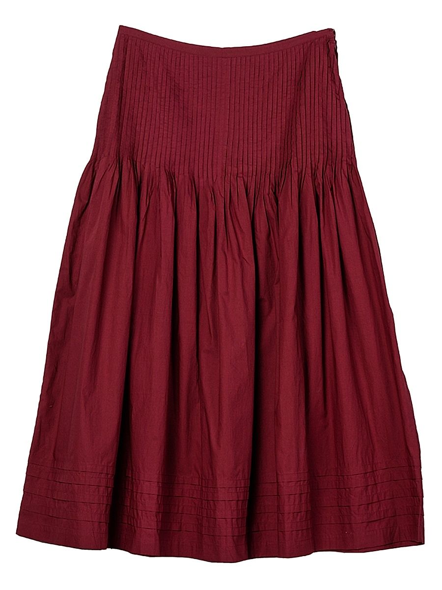 Women's Rosa Cotton Poplin Maxi Skirt - Bordeaux - Size 2