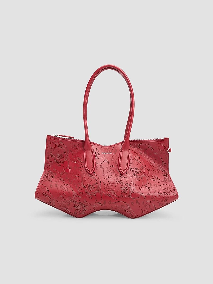 McQueen Women's Manta Leather Shoulder Bag - Red