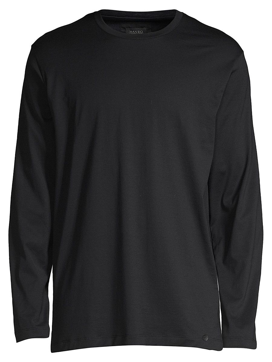 Men's Night And Day Solid Long Sleeve Tee - Black - Size Medium