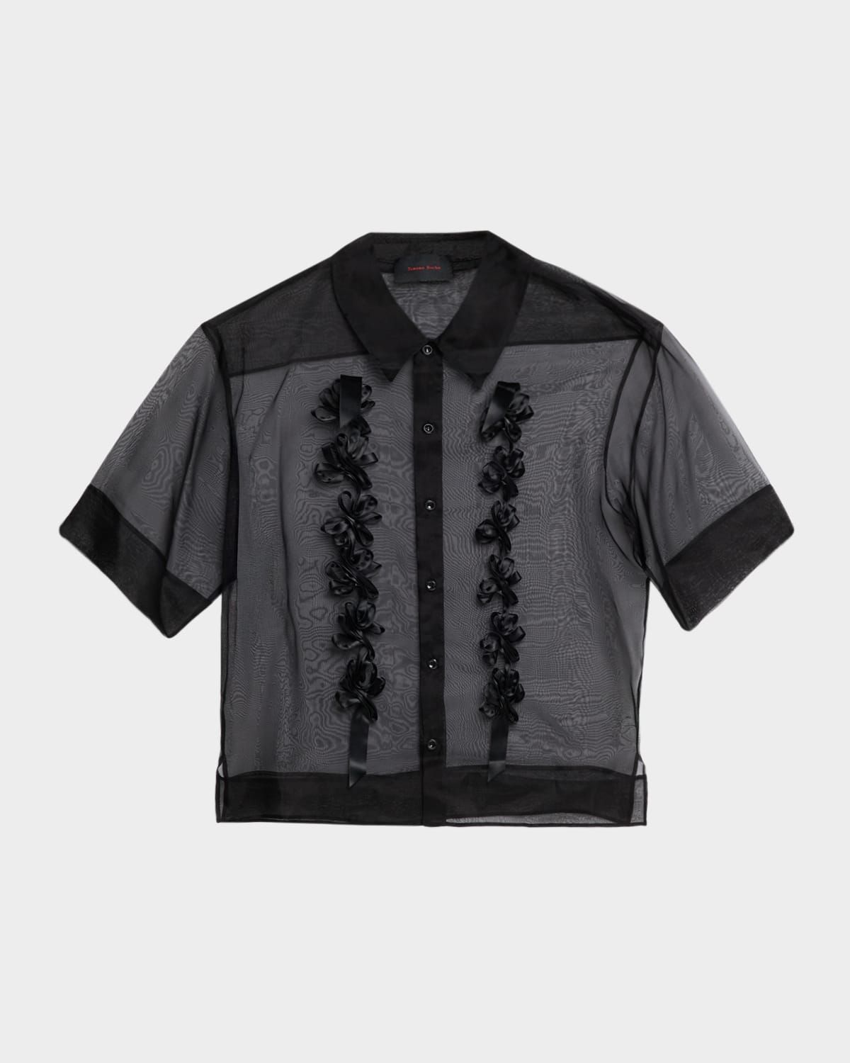 Men & apos;s Ribbon Daisy Chain Sheer Boxy Shirt