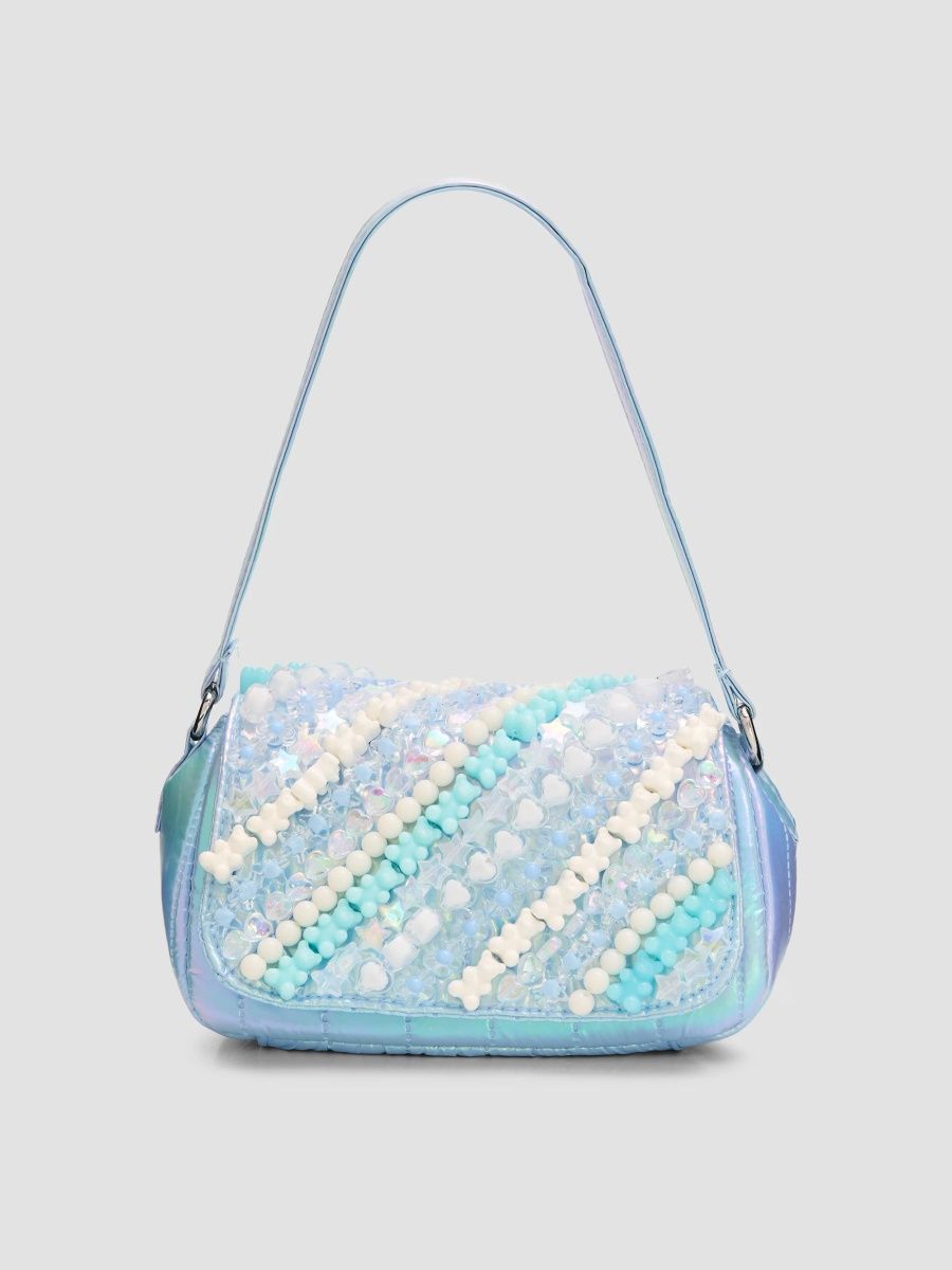 Bari Lynn Girl's Girl's Quilted Charm Bag - Blue