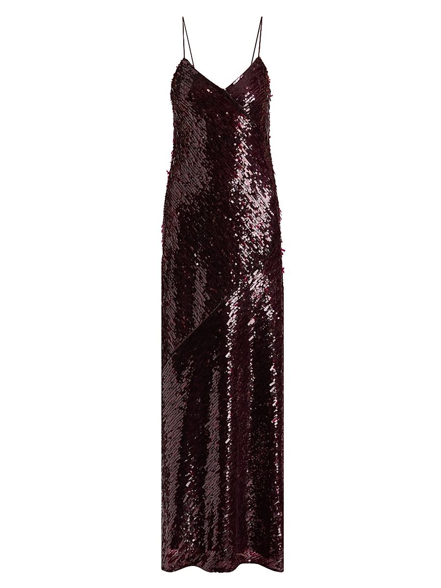 Women's Alanna Sequined Sleeveless Gown - Ruby - Size 16