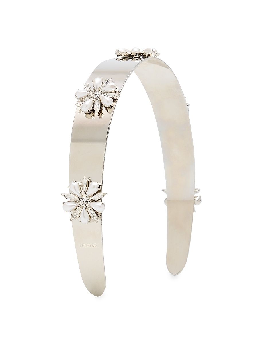 Women's Liv Embellished Stainless Steel Headband - Silver