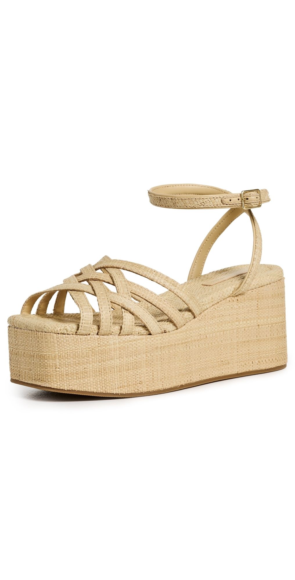 Loeffler Randall Channing Platform Sandals Natural 8.5
