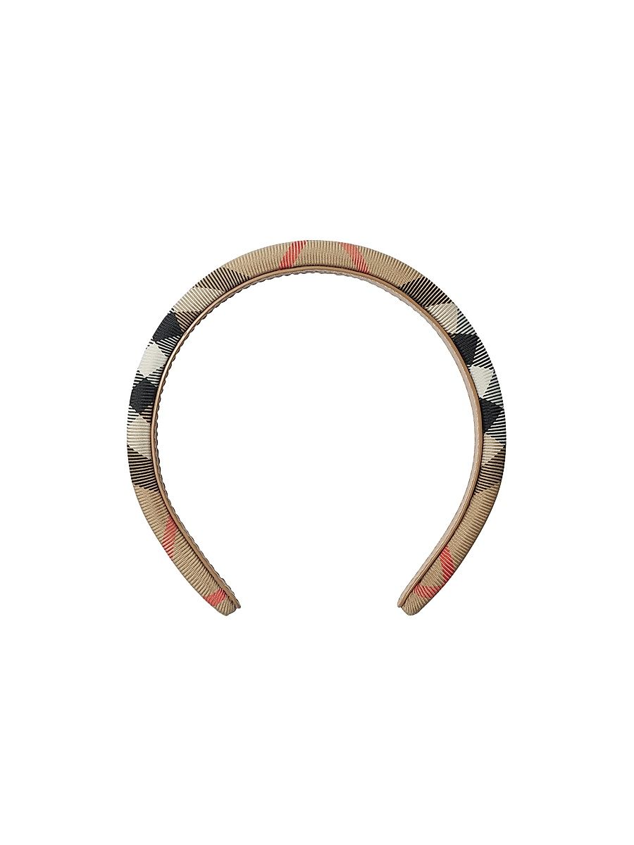 Girl's Check Classic Headband - Beige