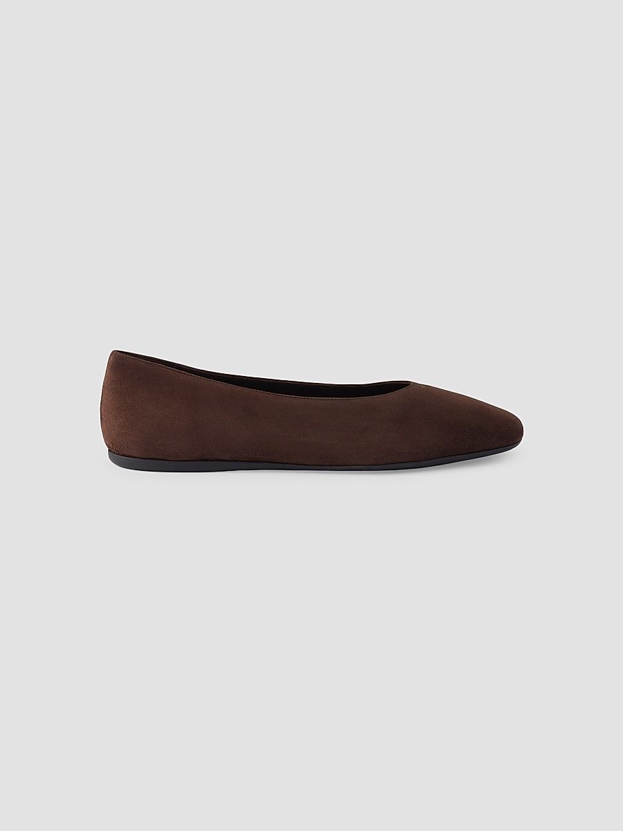 Women's Suede Ballerinas - Brown - Size 5.5