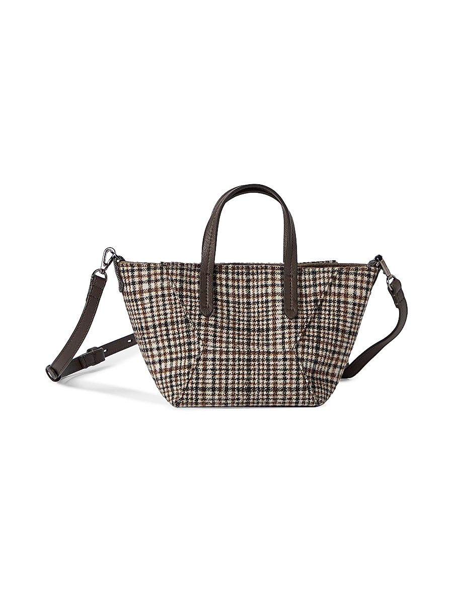 Women's Duo Mini Top Handle Bag in Water Resistant Alpaca and Wool - Brown