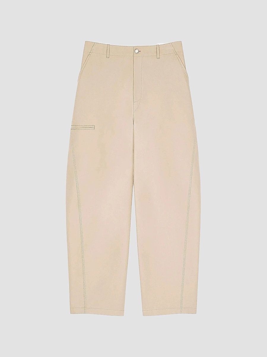 Givenchy Men's Couture Seam Trousers in Cotton with Paris Patch - Beige - Size 32