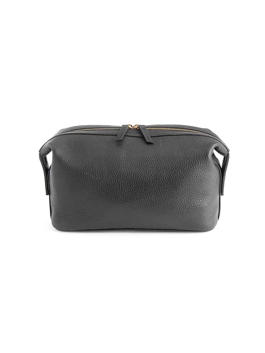 Leather Toiletry Bag - Navy Blue