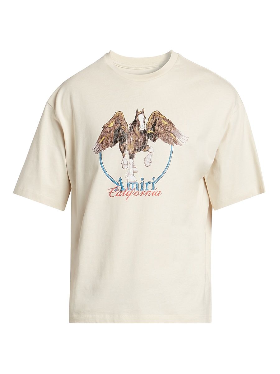 Men's Pegasus Washed Graphic T-Shirt - Alabaster - Size Medium