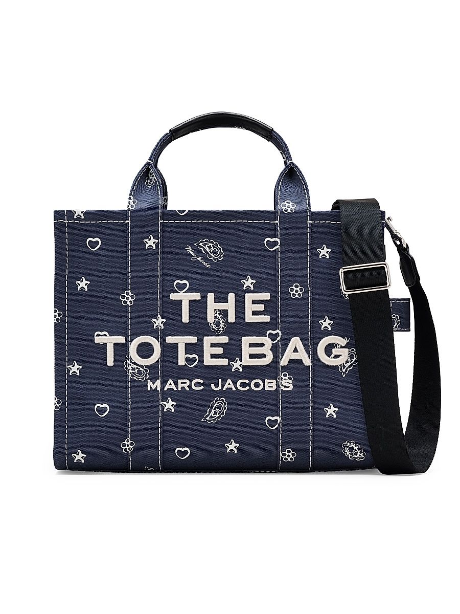 Women's The Medium Bandana Canvas Tote Bag - Navy Multi