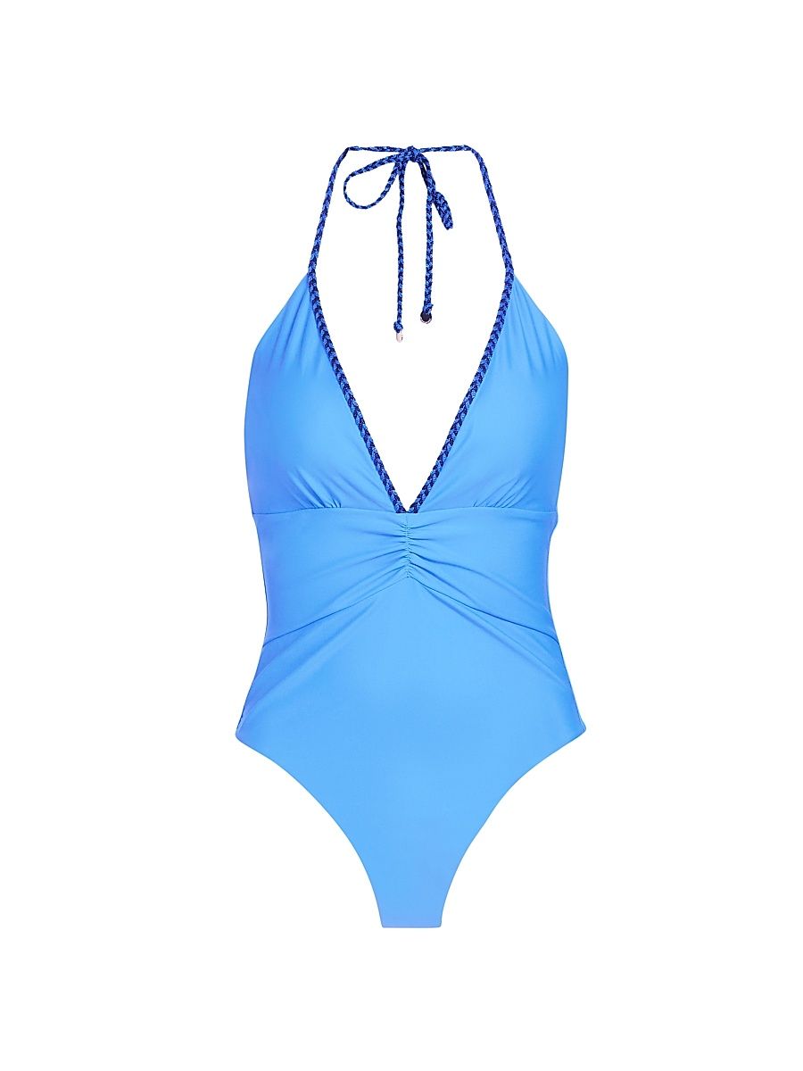Women's Madison Halterneck One-Piece Swimsuit - Blue - Size XL