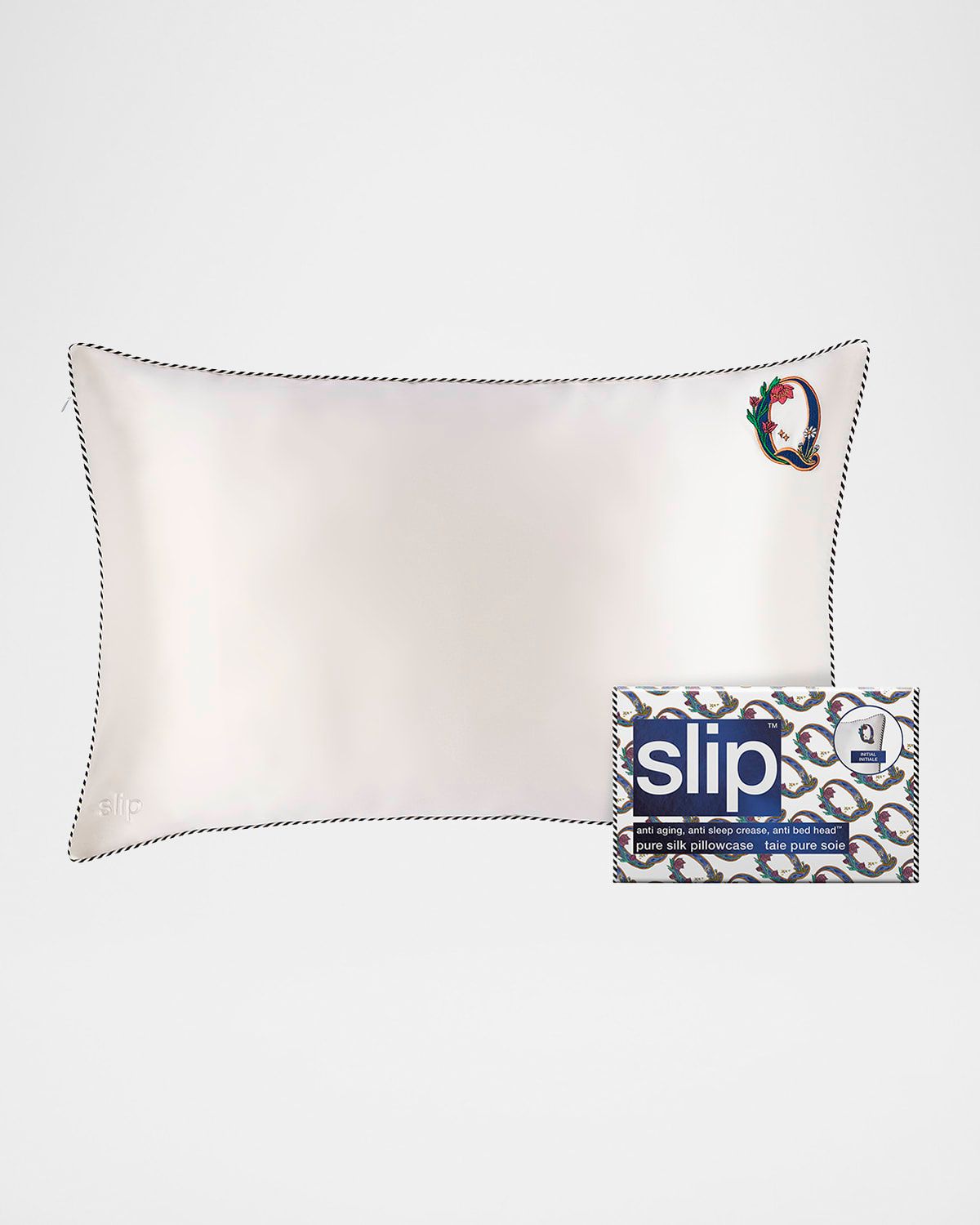 Pure Silk Embroidered Queen Pillowcase