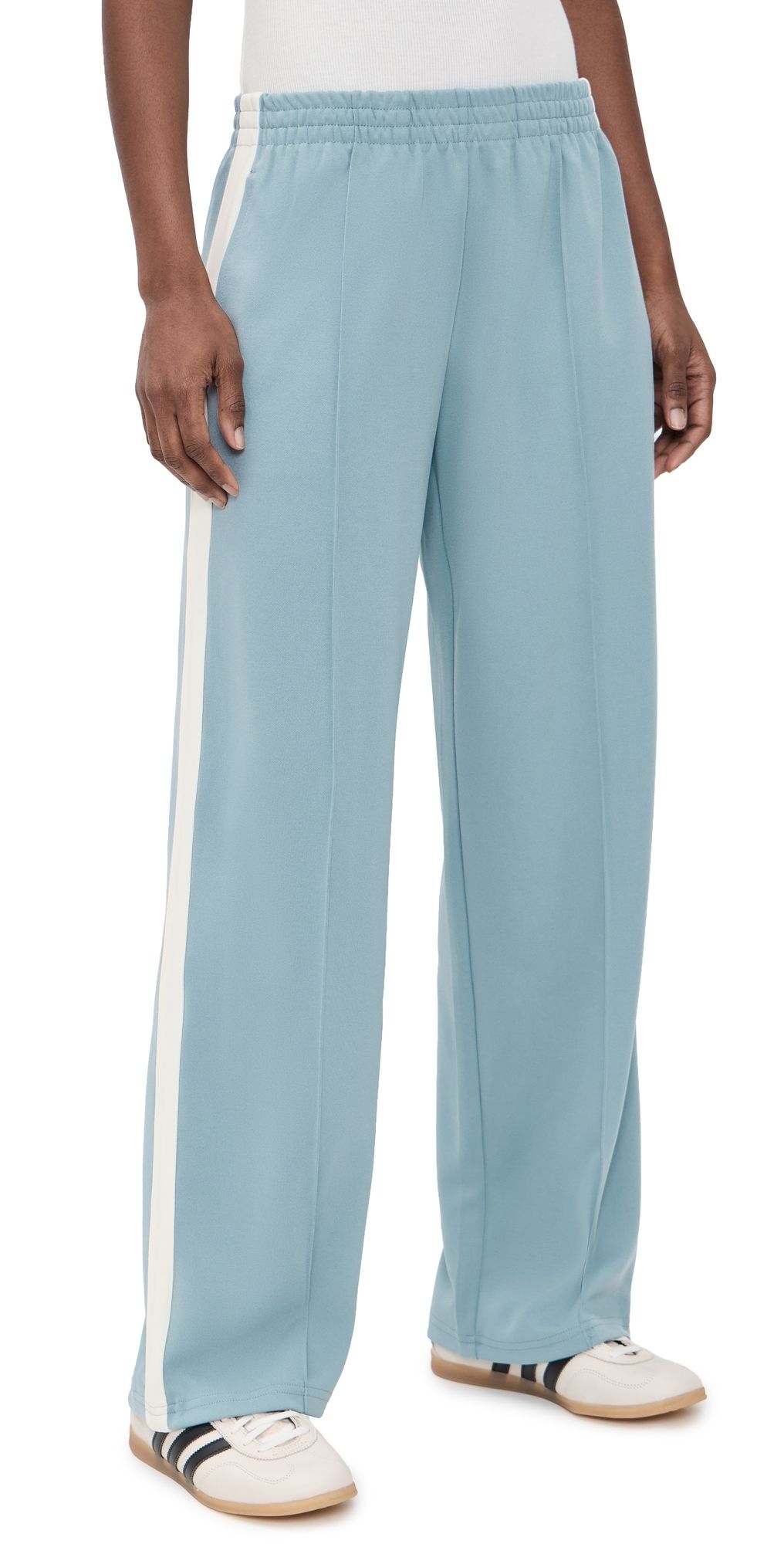 THE GREAT. The Wide Leg Track Pants Robin Blue 1