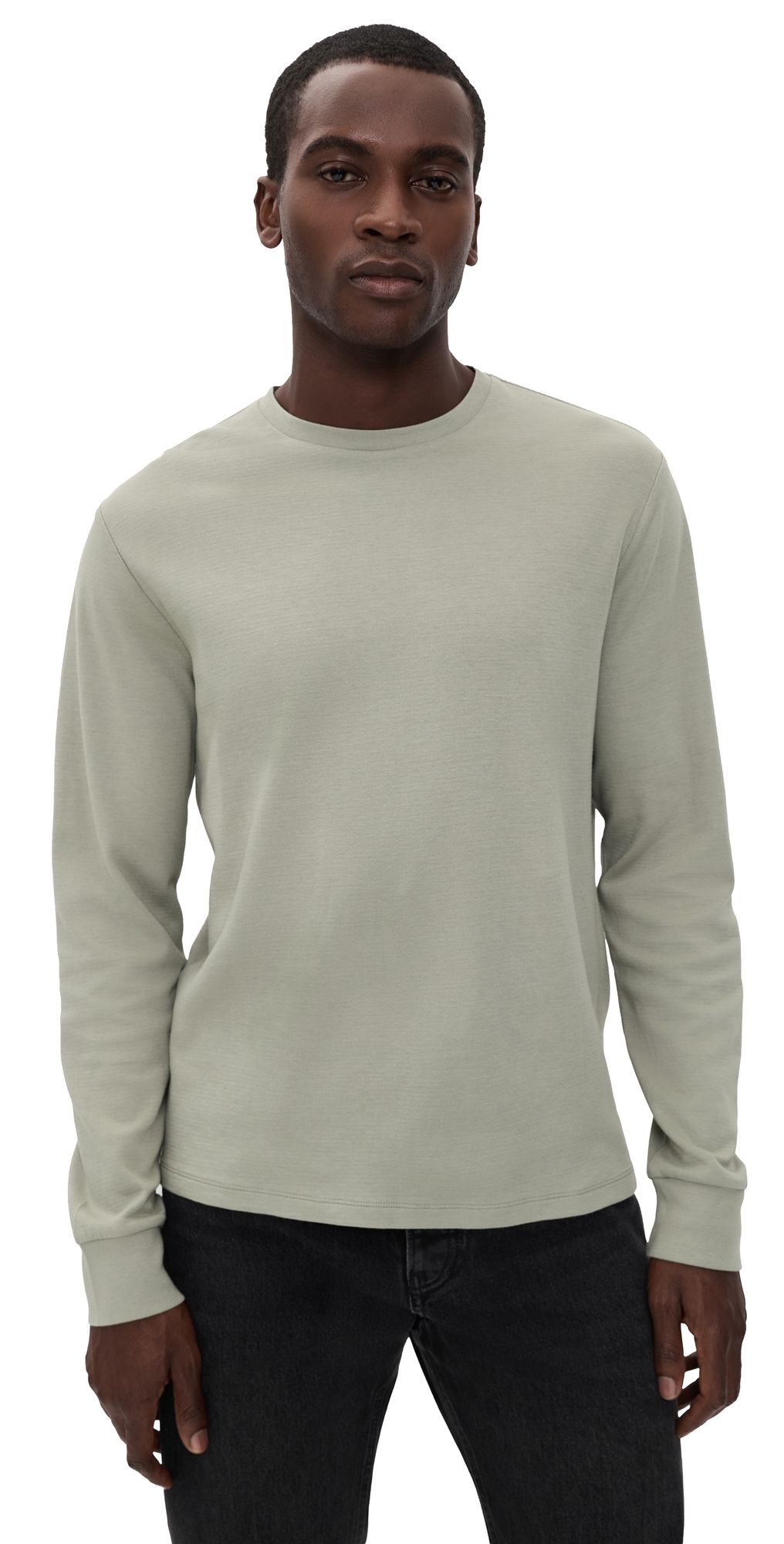 FRAME Duo Fold Long Sleeve Tee Pale Olive L