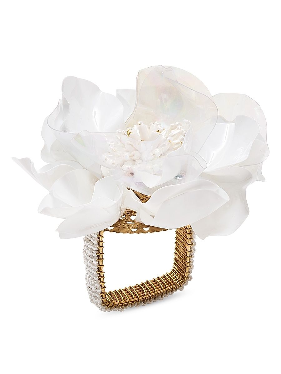 Gardenia Napkin Ring - White