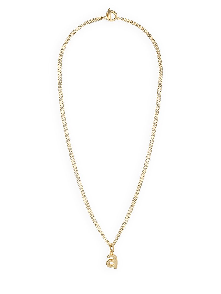 Women's The Puffy Initial Goldtone Pendant Necklace - Gold