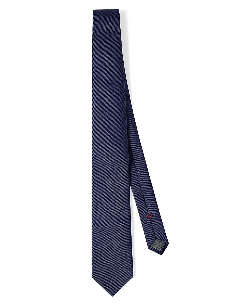 Men's Textured Silk Twill Tie - Blue