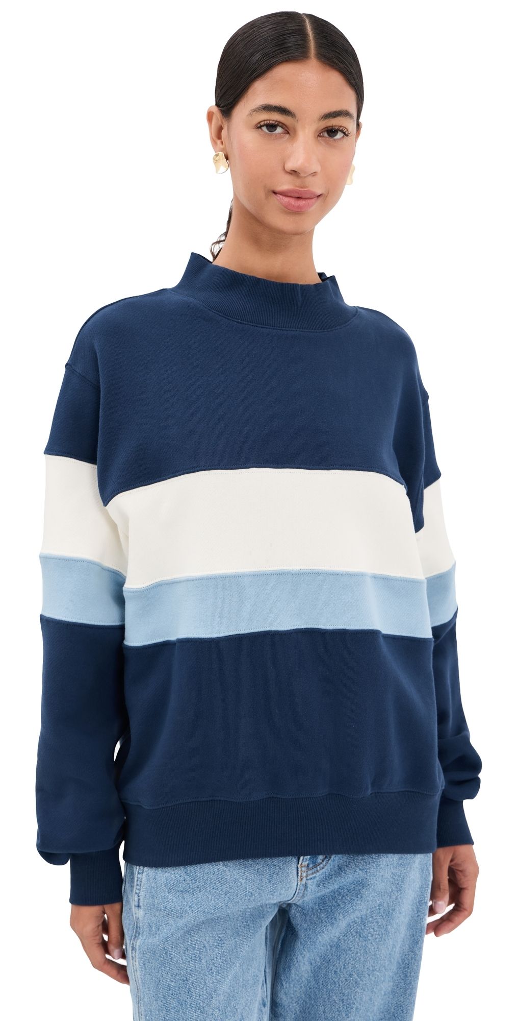 PARKE Vintage Stripe Sweatshirt Denim XXL