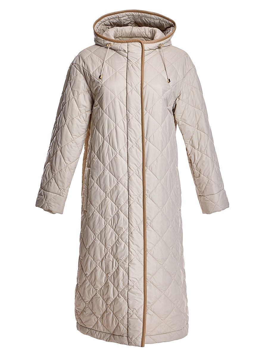 Women's Quilted Nylon Hooded Coat - Angora - Size XL
