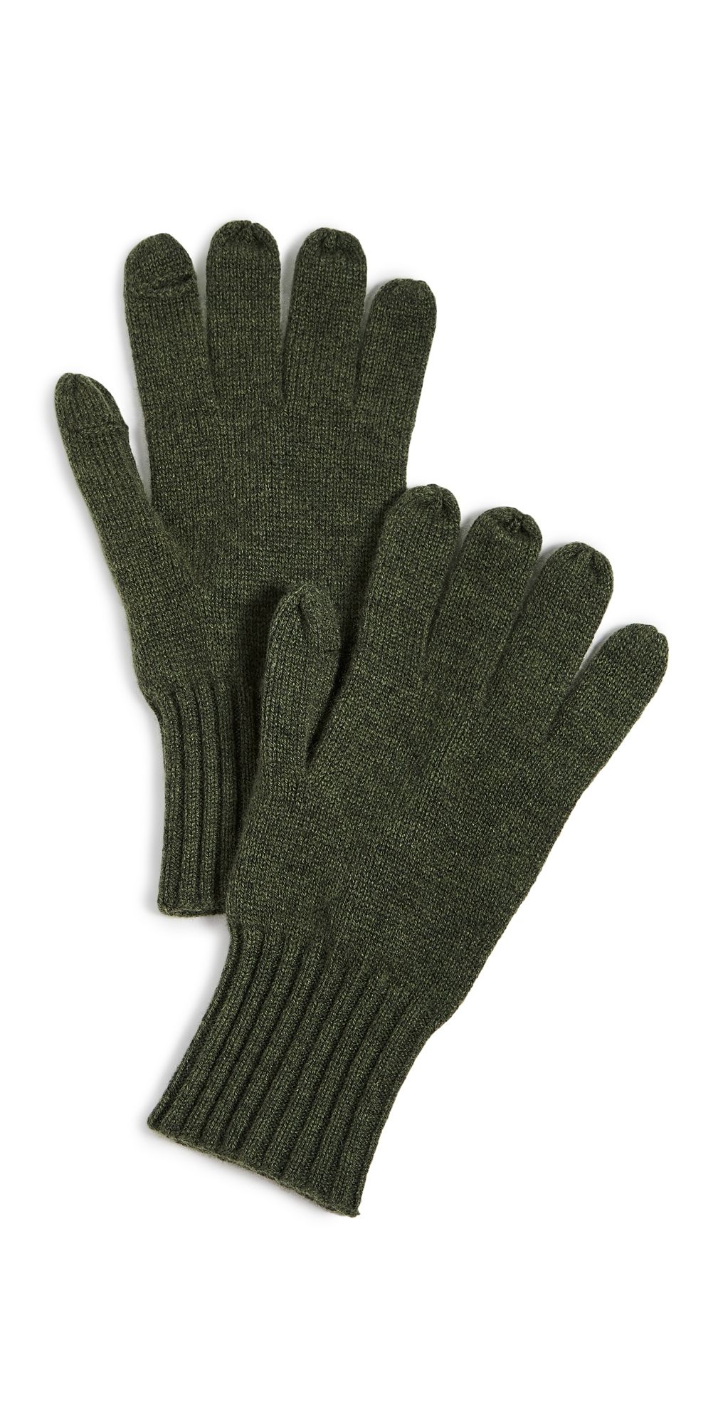 Carolina Amato Cashmere Texting Gloves Olive One Size