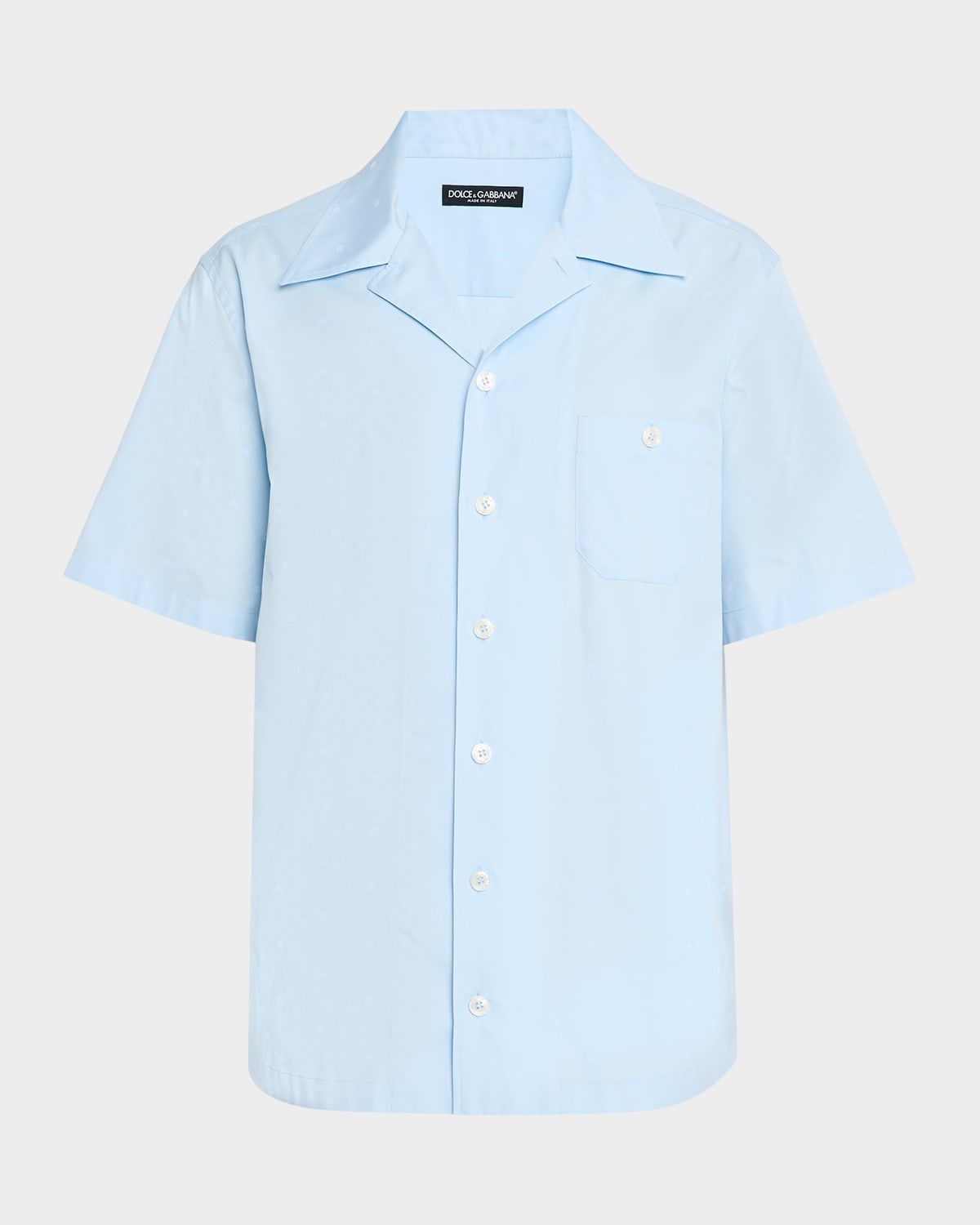 Men & apos;s Micro-Monogram Cotton Short-Sleeve Shirt