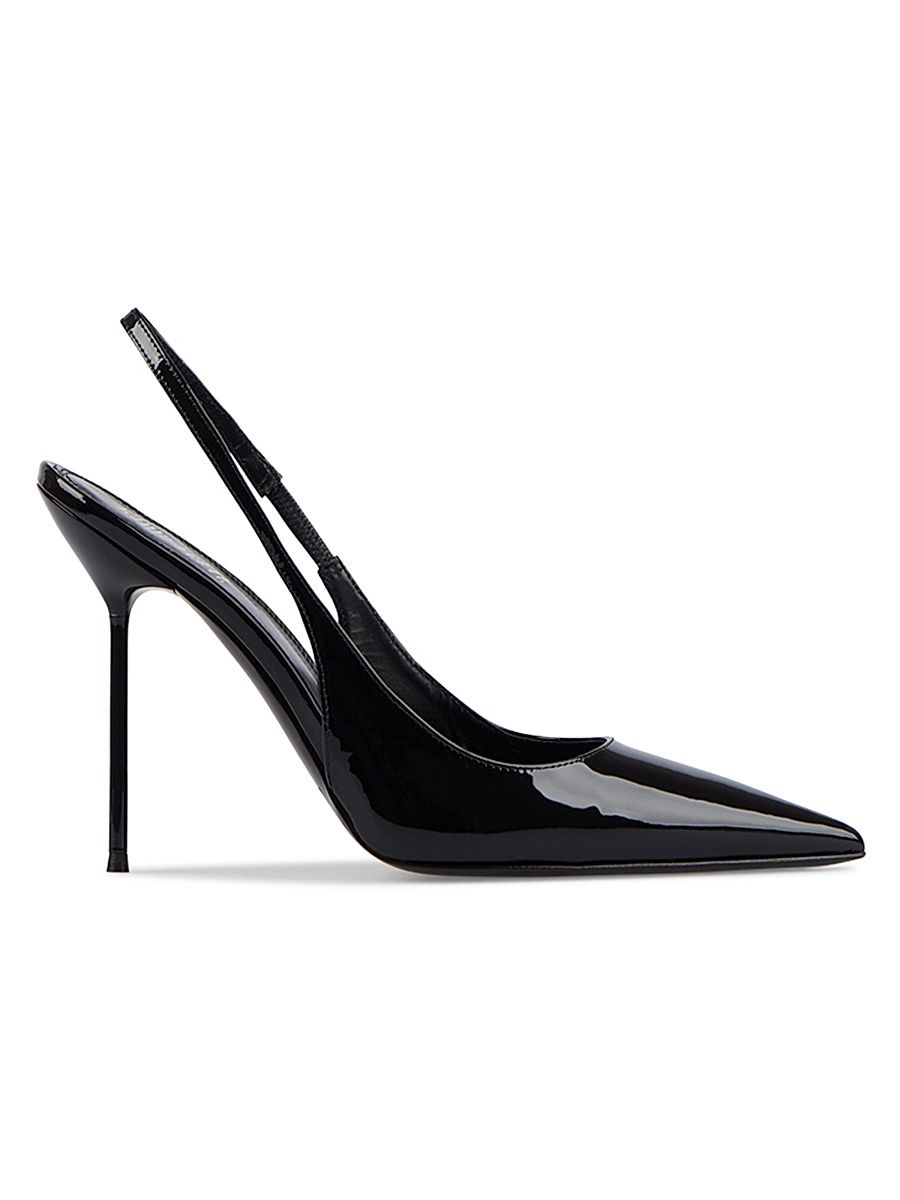 Women's Lidia 100MM Patent Leather Slingback Pumps - Black - Size 11