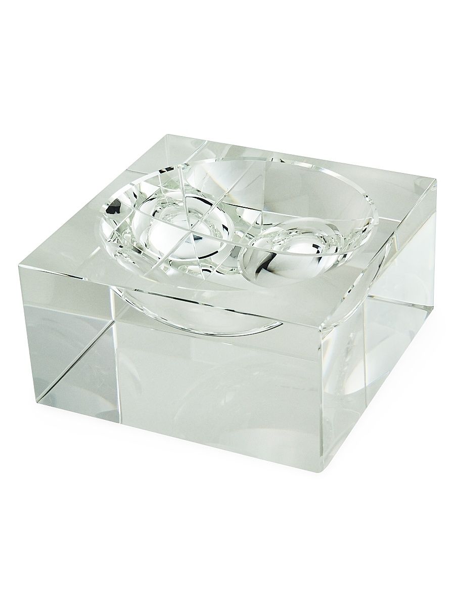 Clear Crystal Square Centerpiece Bowl - Clear - Size Large