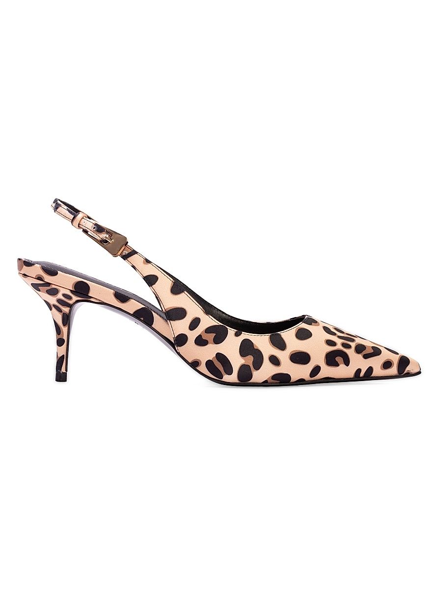 Women's Branca 65MM Cheetah Print Satin Pumps - Cheetah Satin - Size 10