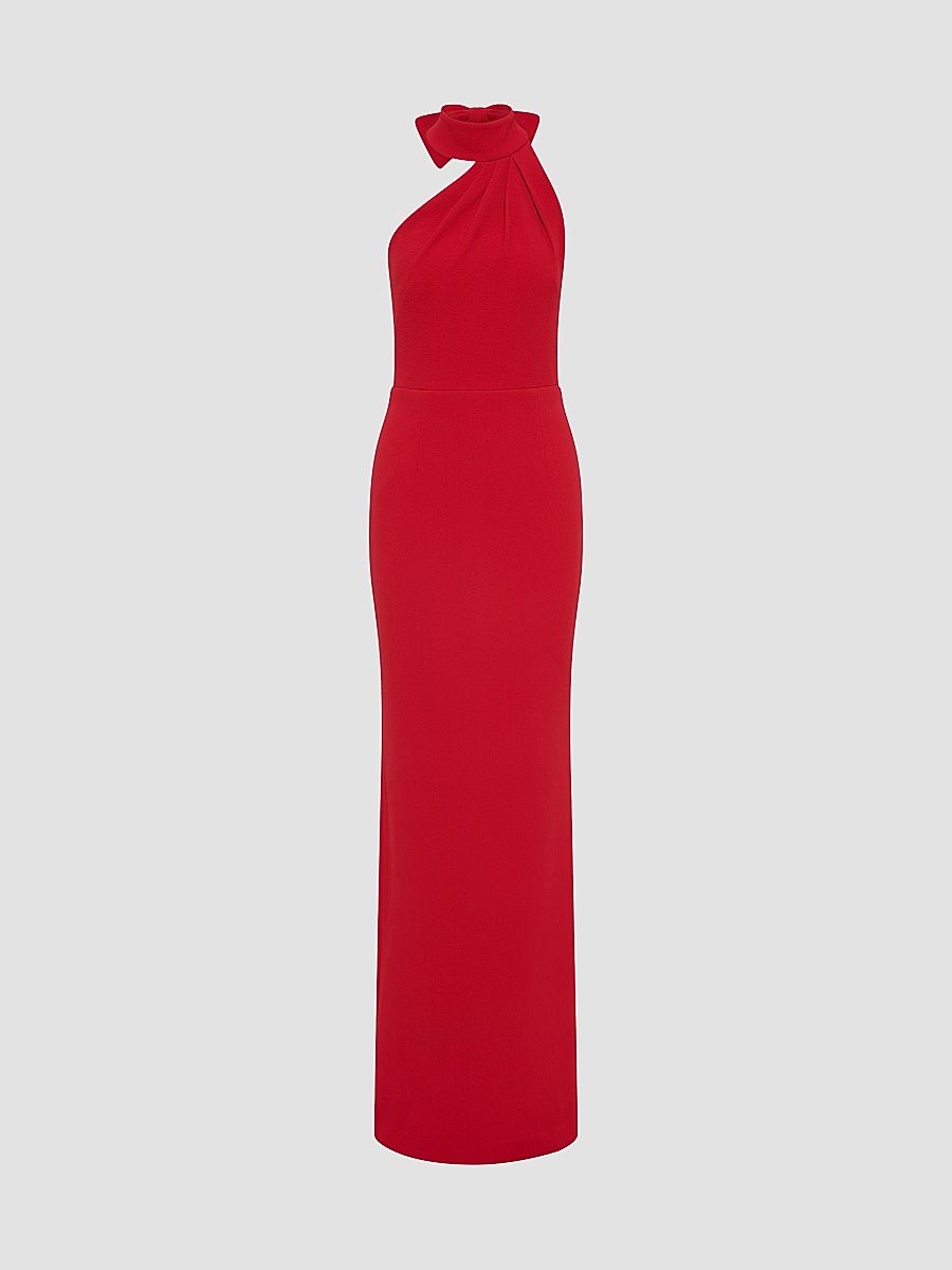 Women's Raziel Crepe Column Gown - Red - Size 0