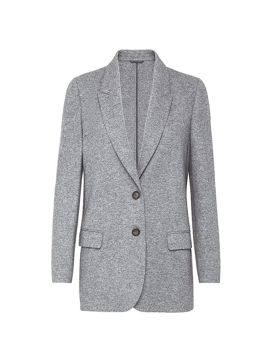 Women's Cashmere Jersey Deconstructed Blazer - Grey - Size 14