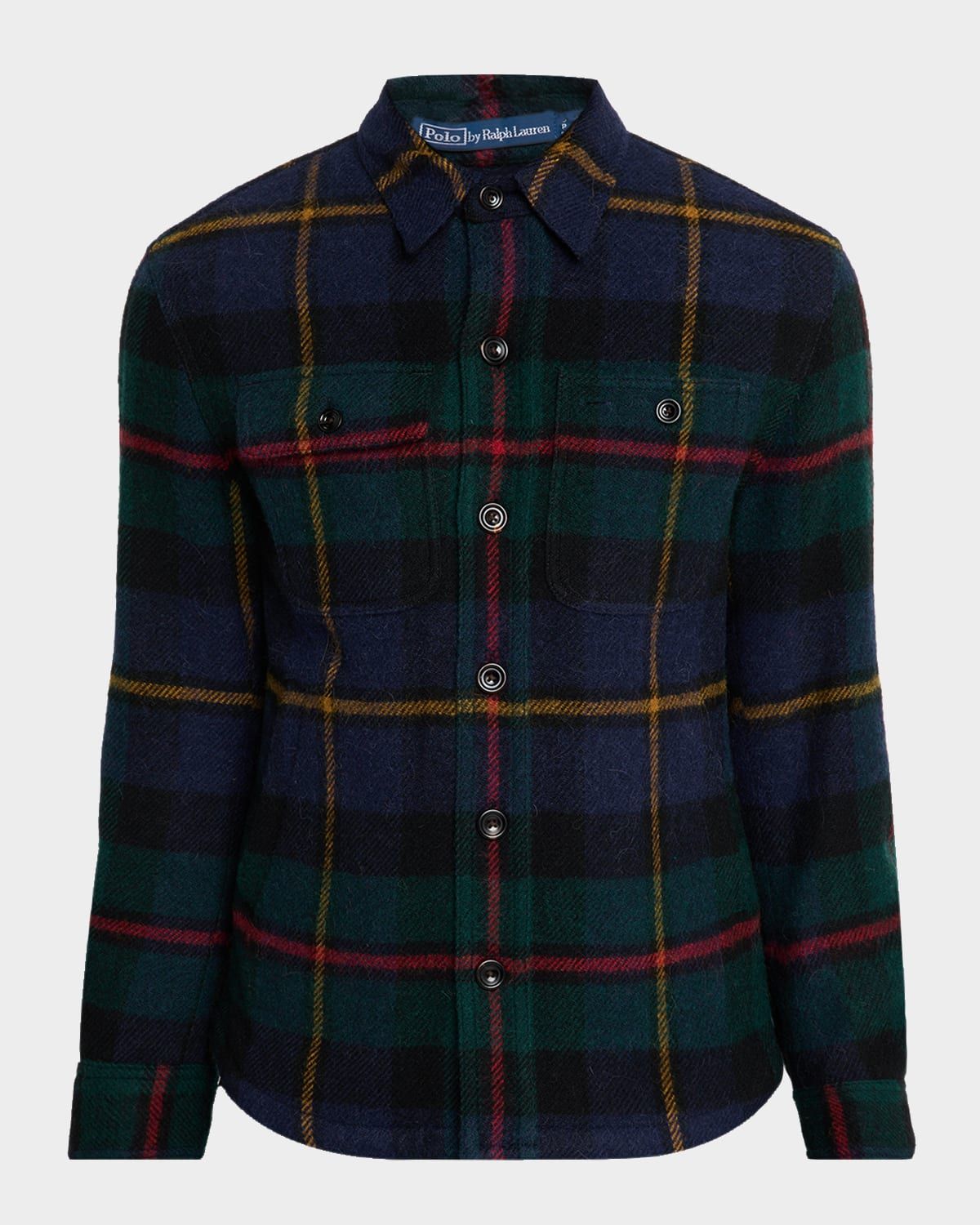 Men & apos;s Plaid Wool Tweed Shirt Jacket