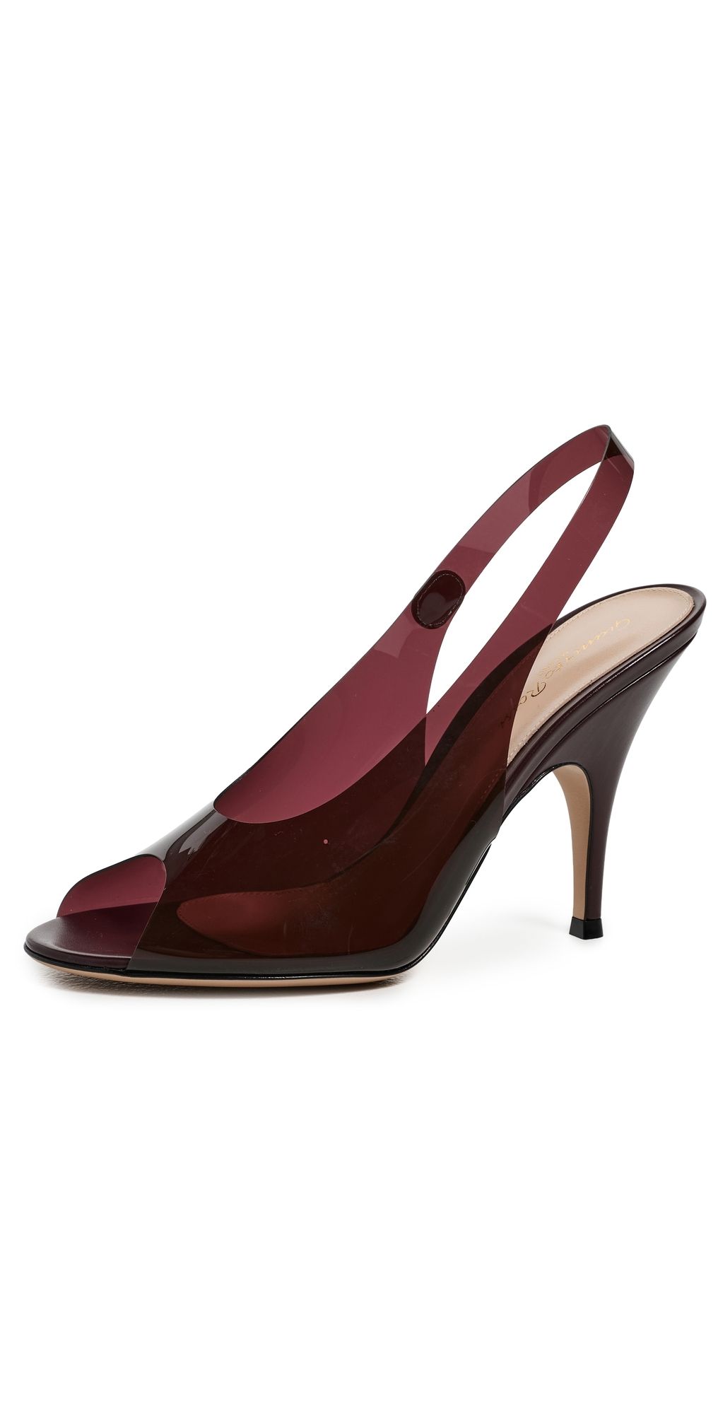 Gianvito Rossi Glass + Vitello Heels Bourgogne/Royale 36