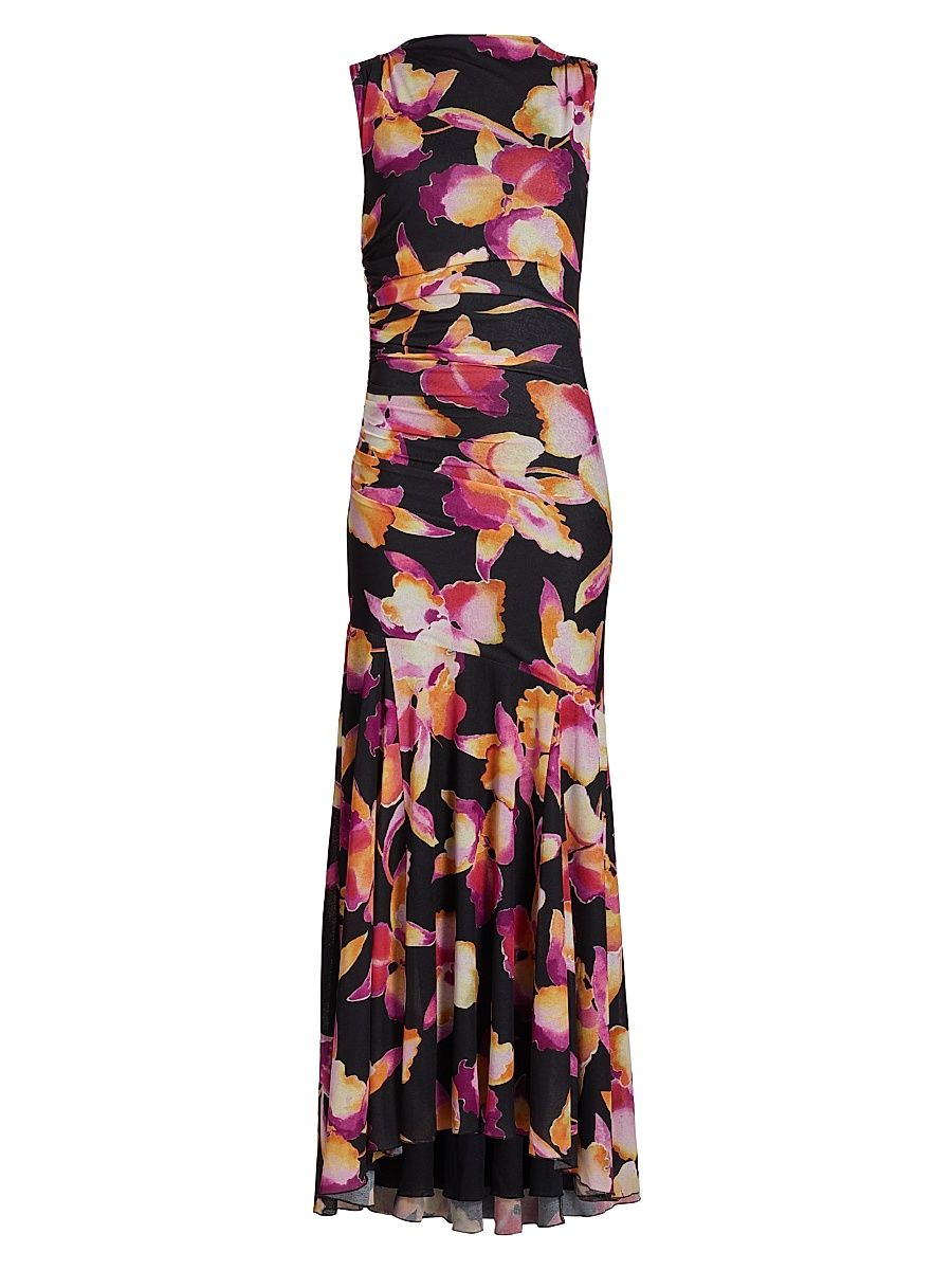 Women's Cosmos Floral Stretch Gown - Dusk Orchid - Size Medium