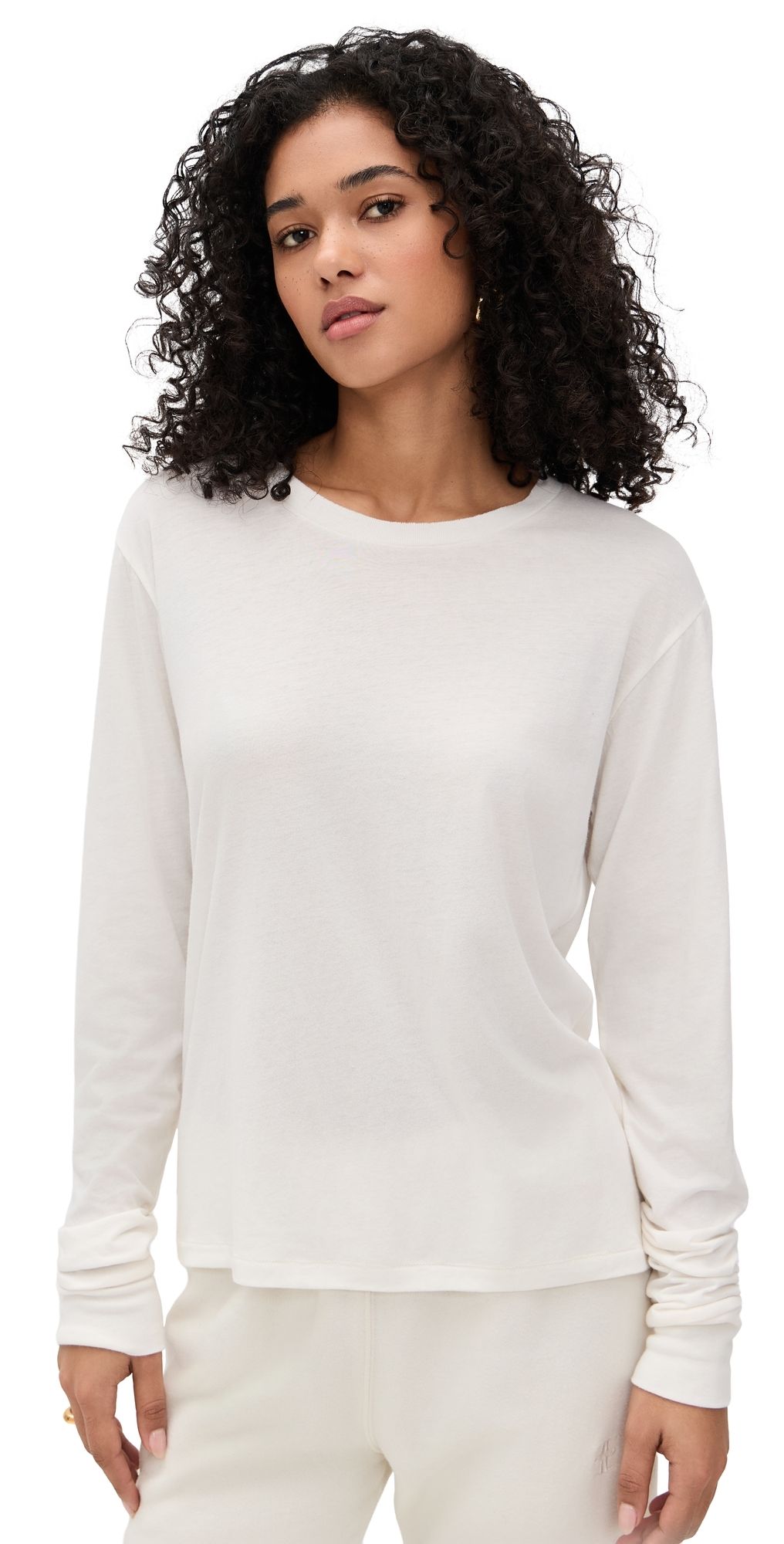 Éterne Long Sleeve Boyfriend T-Shirt Ivory M