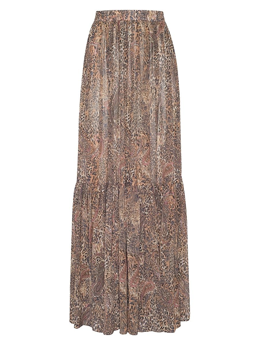 Women's Ursie Printed Maxi Skirt - Tan Valencia Leopard - Size XXL