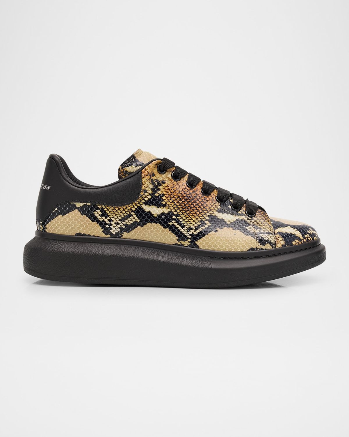 Men & apos;s Oversized Python-Effect Leather Sneakers