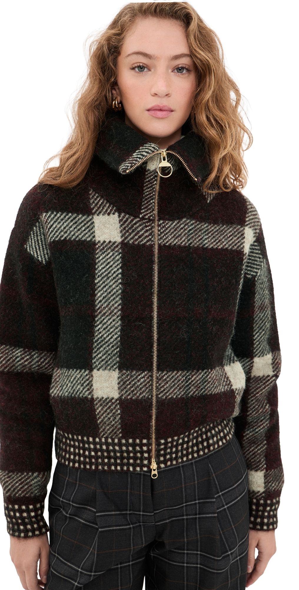 Barbour Carville Knitted Zip Through Jacket Multi L